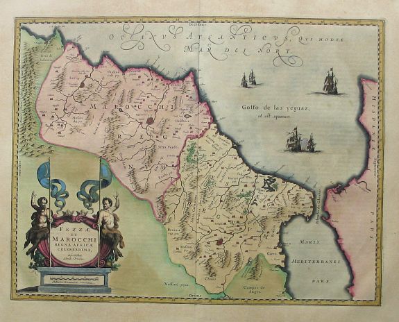 BLAEU,W., Fezzae et Marocchi Regna Africae Celeberrima describebat Abrah : Ortelius, antique map, old maps