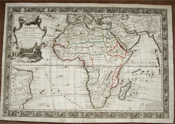 LULLIER, J. / DANET, G., L'Afrique. Dressé Sur les Relations et nouvelles decouvertes de differens Vogageurs... , antique map, old maps