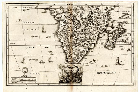 SCHRERER, H, Africae Pars Australis., antique map, old maps
