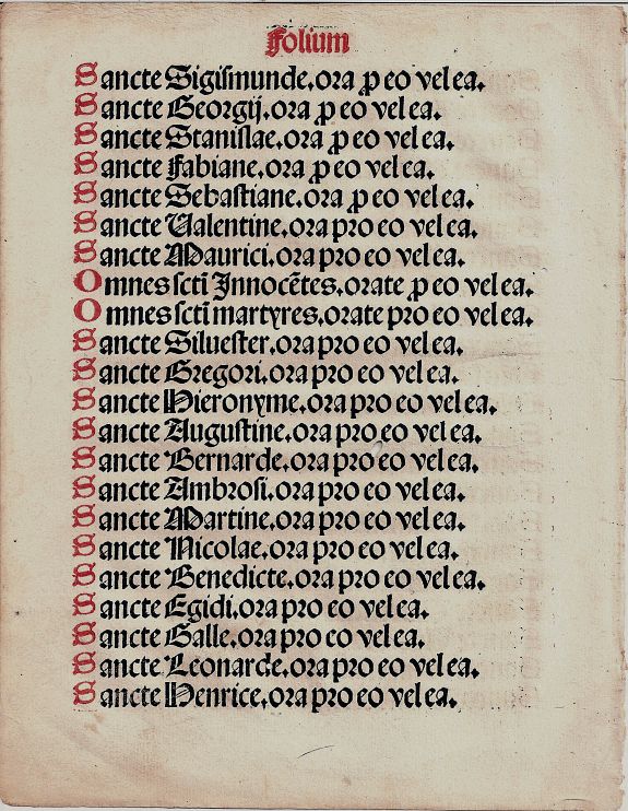 Anonymous, Saints page from Book of Hours, antique map, old maps