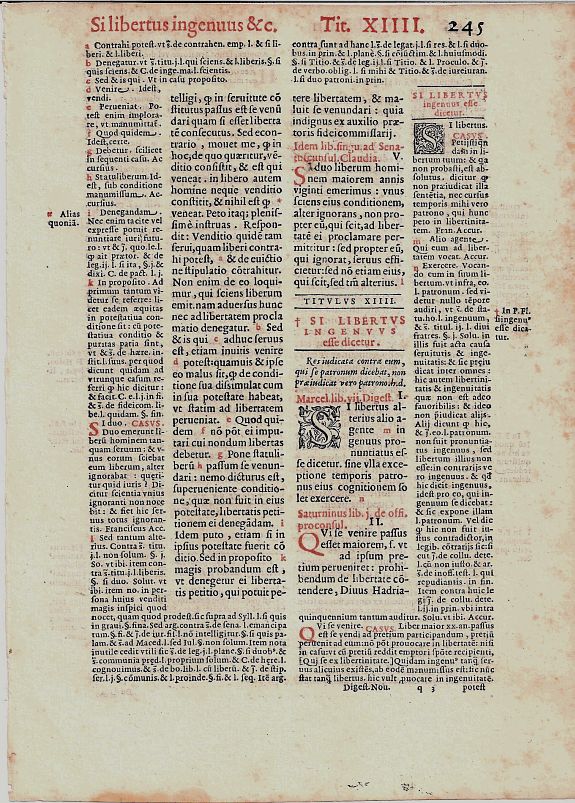 Petrum Rebuffi, Canon Law Leaf 1591, antique map, old maps