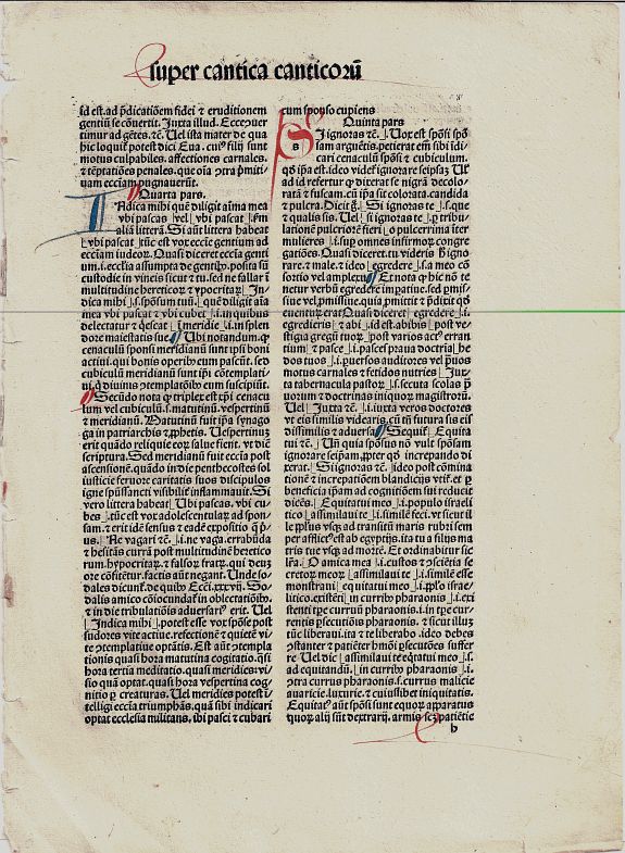 George Husner, Bible page Cantica 1490, antique map, old maps