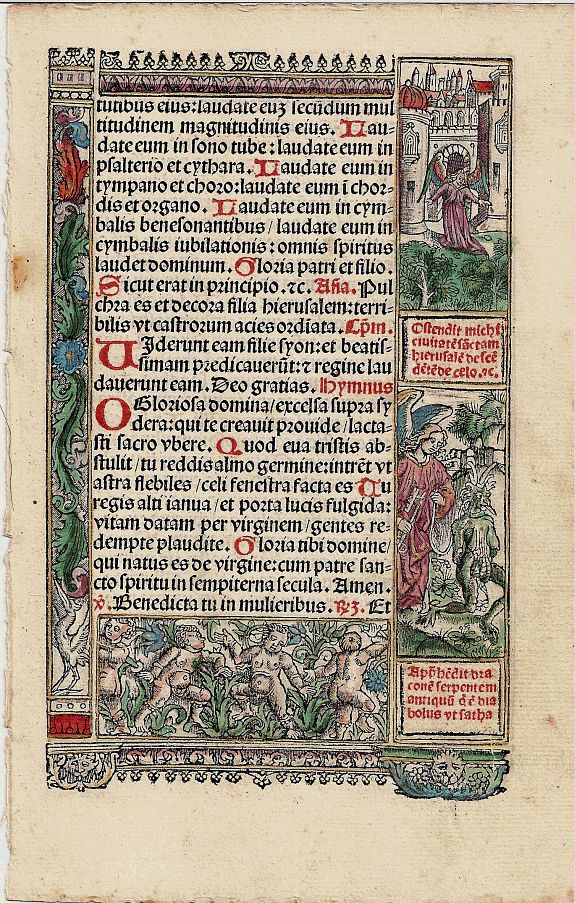 Higman done for Vestre, Horae use of Rome 1507, antique map, old maps