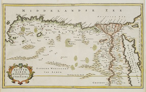 TIRION, I., EGYPT an LYBIA., antique map, old maps