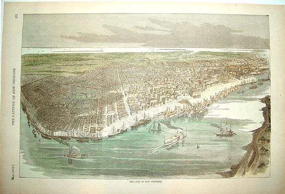 HARPERS WEEKLY, New Orleans, antique map, old maps