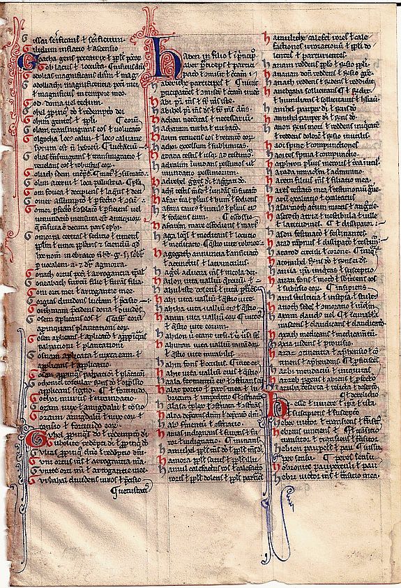 ANONYMOUS, Bible Page 13th Century, antique map, old maps