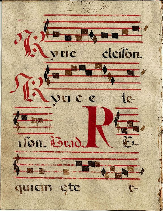 ANONYMOUS, Manuscript Gradual Leaf, antique map, old maps