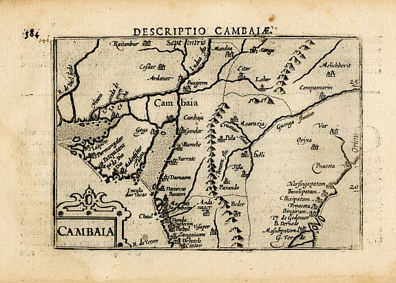 HONDIUS, J./ BERTIUS, P., Cambaia, antique map, old maps