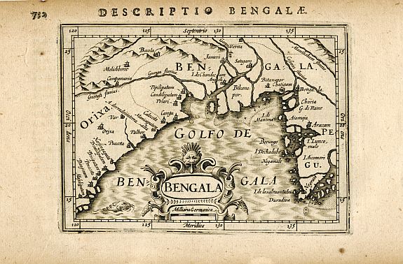 HONDIUS, J./BERTIUS, P., BENGALA, antique map, old maps