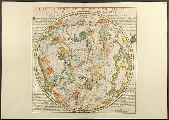 Fer, N. de, Planisphere Celeste Meridionale (and) Planisphere Celeste Septentrional, antique map, old maps