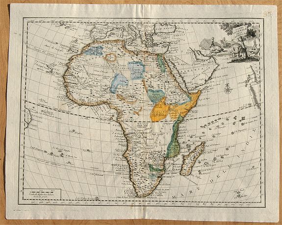 DE L\'ISLE, Carta Generale Dell' Africa., antique map, old maps
