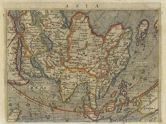 Magini, G.A., Asia., antique map, old maps