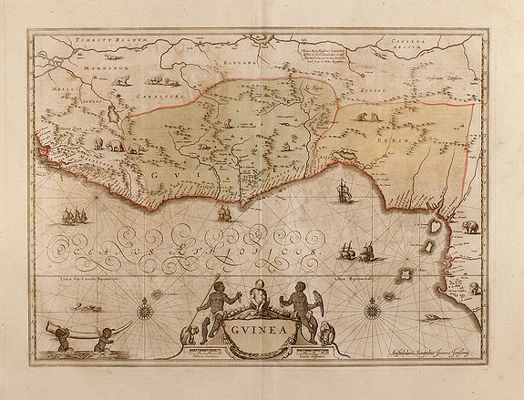 Janssonius, J., Guinea, antique map, old maps