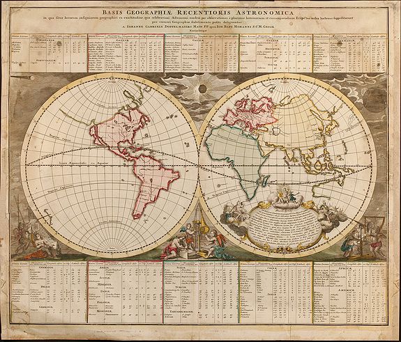Doppelmayr, J.G., Basis Geographiae Recentioris Astronomica, antique map, old maps