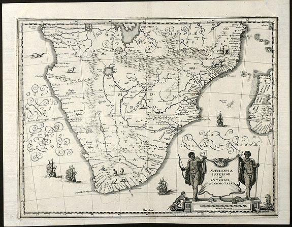 Merian, M., Aethiopia Inferior vel Exterior Monomotapa, antique map, old maps
