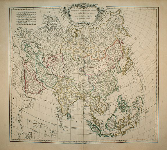 VAUGONDY,R., Carte de L\'Asie dressée sur les Relations les plus nouvelles principalement.., antique map, old maps
