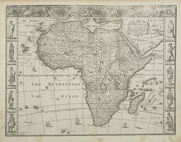 SPEED, J., Africae, Described. The manners of their Habits and buildings newly done into English?, antique map, old maps