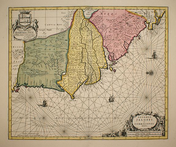 SCHENK, P. / VALK, G., Genehoa Jaloffi et Sierraliones regna., antique map, old maps