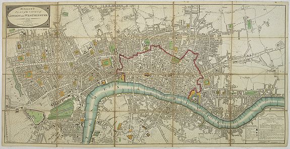 WALLIS, J., Wallis\'s Plan of the Cities of London and Westminster 1797., antique map, old maps