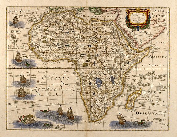 HONDIUS, J., Africae nova tabula, antique map, old maps