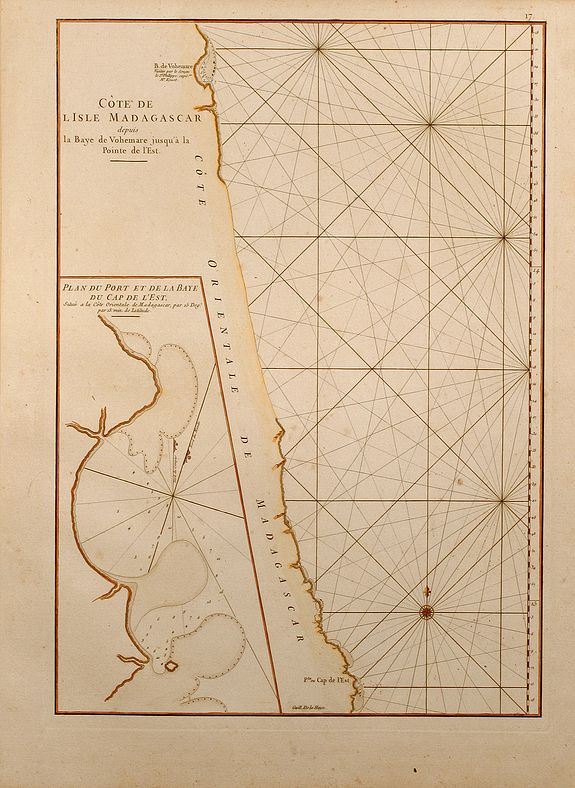 MANNEVILLETTE, J.B., Côte de L'Isle Madagascar depuis la Baye de Vohemare jusqu'à la Pointe de l'Est., antique map, old maps