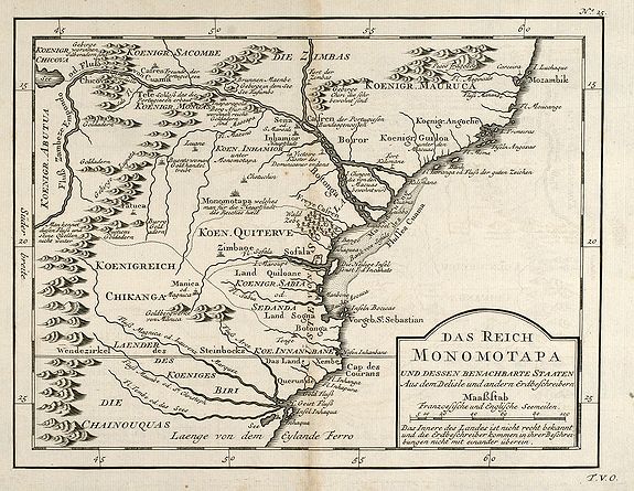 BELLIN, J.N., Das Reich der Monomotapa und dessen benachbarte Staaten., antique map, old maps