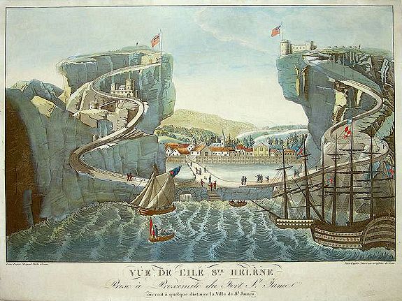 ANONYMOUS, Vue de l'Ile de Ste. Helène prise à proximité du Fort St. James, antique map, old maps