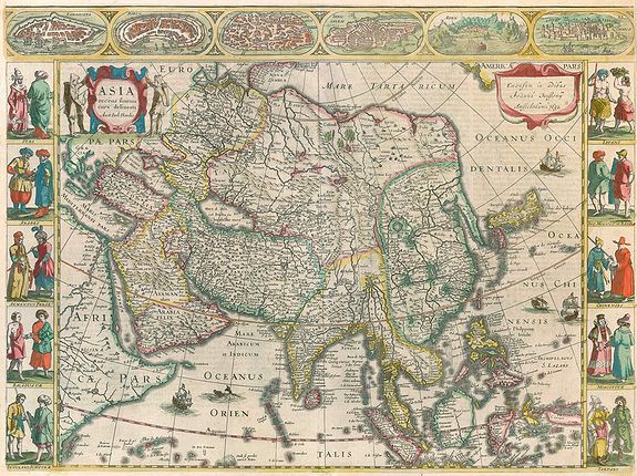 JANSSONIUS, J., Asia Recens Summa Cura Delineata Auct. Iud Hondio. , antique map, old maps