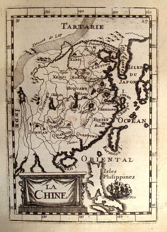 MALLET, A.M., La Chine., antique map, old maps