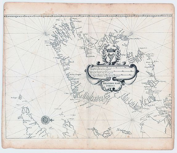 MERIAN, M. - WERDENHAGEN, J., Irlandiae Mari Portus., antique map, old maps
