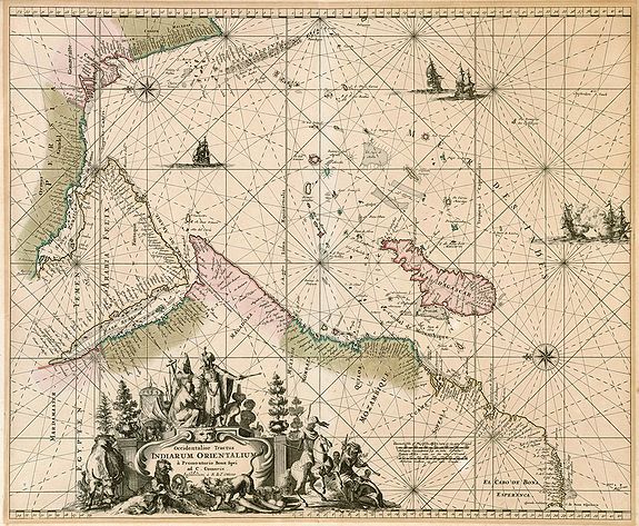 OTTENS, R. & J., Occidentalior Tractus Indiarum Orientalium à Promotorio Bonae Spei ad C. Comorin., antique map, old maps