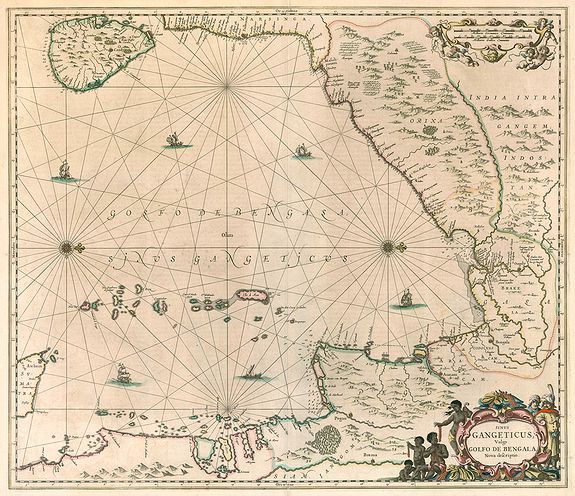 JANSSONIUS, J., Sinus Gangeticus, Vulgo Golfo De Bengala. Nova descriptio., antique map, old maps