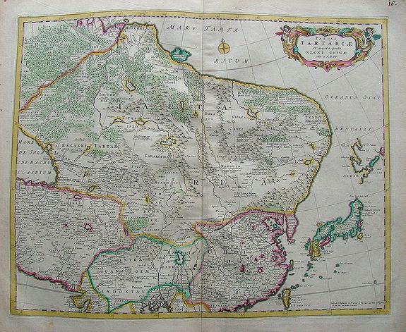 WIT, F. DE, Tabula Tartariae et majoris partis regni Chinae., antique map, old maps