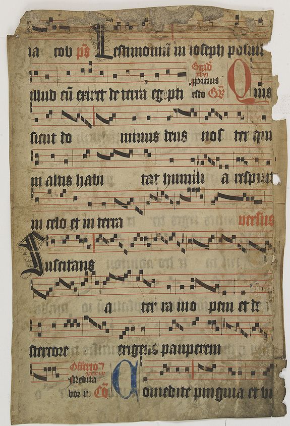 MISSAL, Leaf from a missal., antique map, old maps