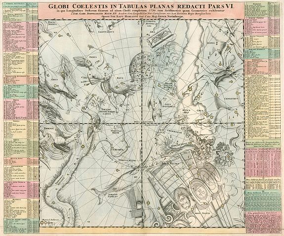 HOMANN,J.B. / DOPPELMAYR,J.G., Globi Coelestis in tabula planas redacti pars VI., antique map, old maps