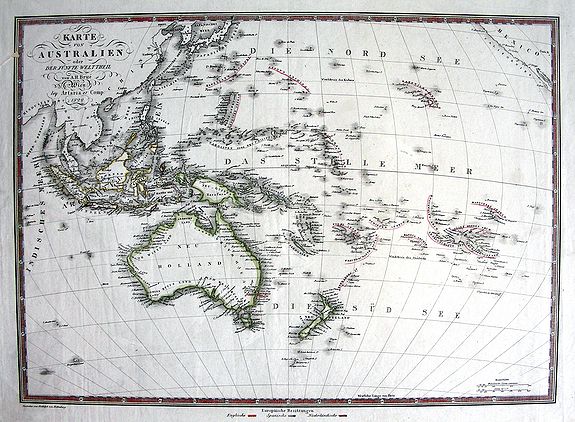 BRUE, A. H., Karte von Australien oder der fünfte Welttheil., antique map, old maps