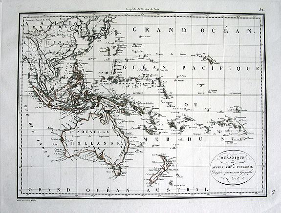 LAPIE, P., Océanie ou Australasie et Polynesie., antique map, old maps