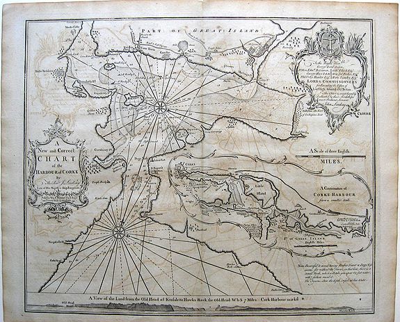 MOUNT, W. / J. PAGE, T, / T., A New and Correct Chart of the Harbour of Corke..., antique map, old maps