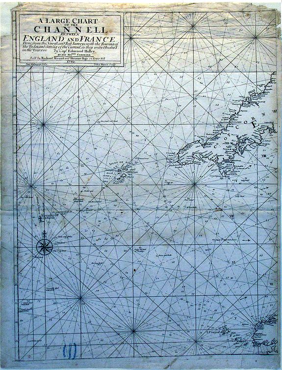 MOUNT, R. / PAGE, T., A Large Chart of The Channell Between England And France., antique map, old maps