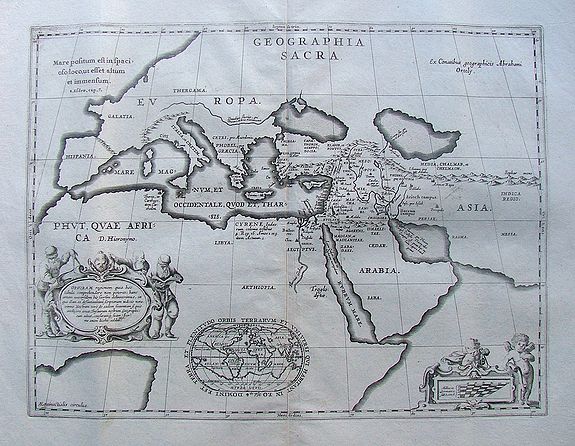 JANSSONIUS, J. / HORNIUS, Geographia sacra., antique map, old maps