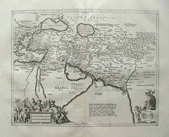 JANSSONIUS, J. / HORNIUS, Alexandri Magni Macedonis Expeditio., antique map, old maps