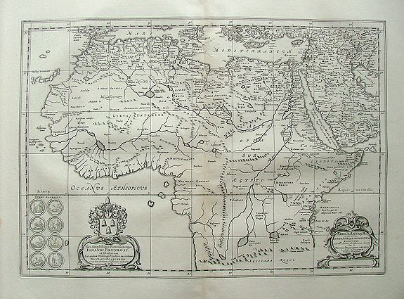 JANSSONIUS, J. / HORNIUS, Africae Antiquae, et quarundam Europae Asiaeque Adiacentium Regionum, accurata delineatio, ad Historiarum . . ., antique map, old maps