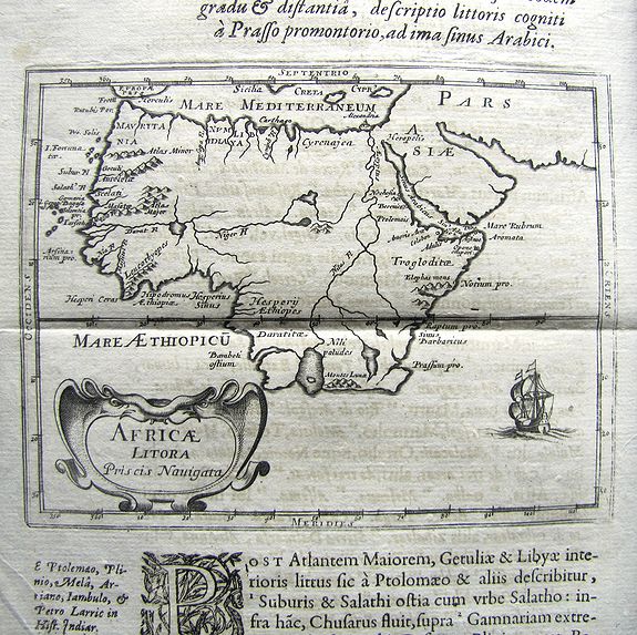 MORISOT, C. B., Africae Litora Priscis Navigata., antique map, old maps