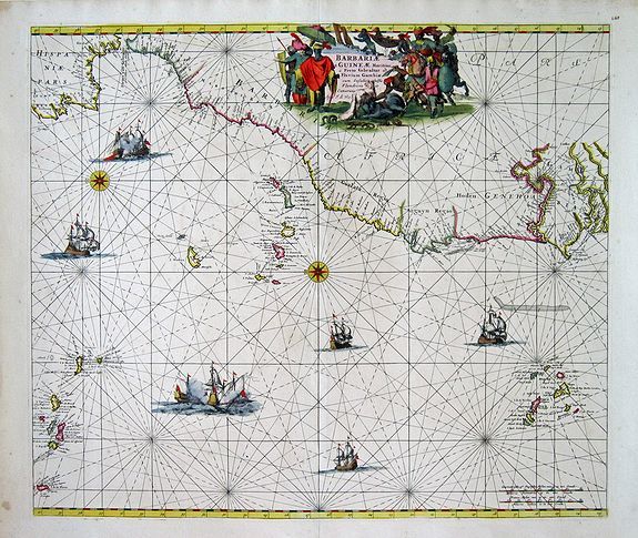 DE WIT, F., Barbariae, Guinea, Maritimi, a Freto Gibraltar ad Fluvium Gambia....., antique map, old maps