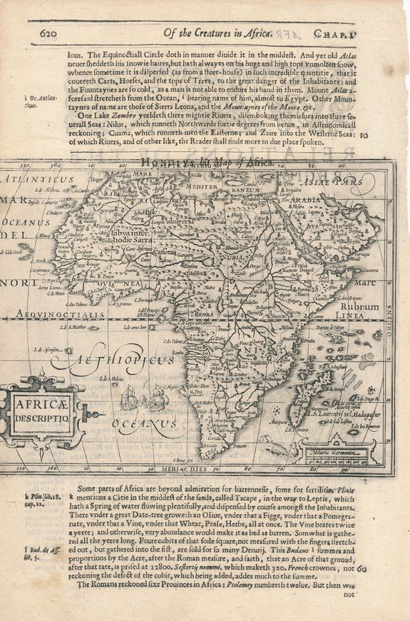 HONDIUS, J., AFRICAE DESCRIPTION., antique map, old maps