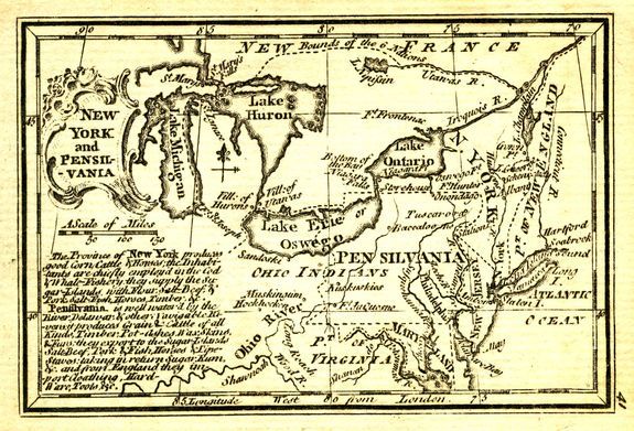 GIBSON, J., New York and Pensilvania., antique map, old maps