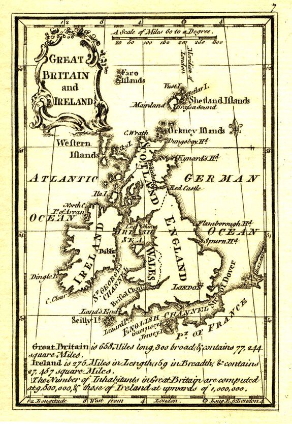 GIBSON, J., Great Britain and Ireland., antique map, old maps