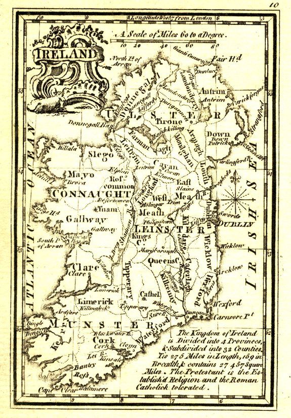 GIBSON, J., Ireland., antique map, old maps