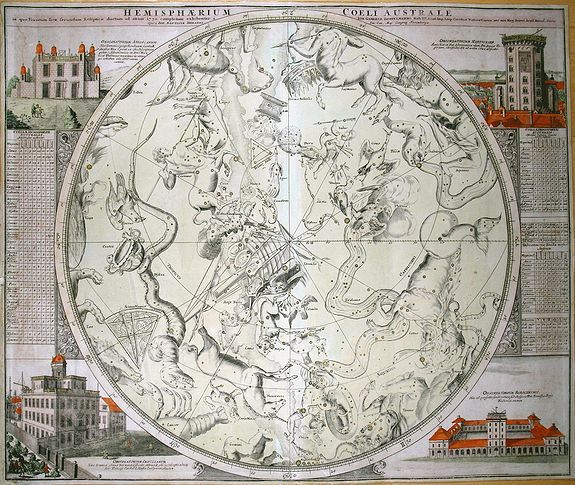 DOPPELMAYR, J.G./ HOMANN, J.B., Hemisphaerium Coeli Australe..., antique map, old maps