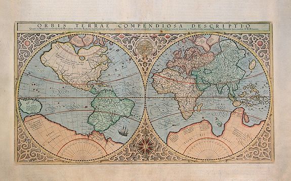 MERCATOR, R., Orbis Terrae Compendiosa Descriptio., antique map, old maps